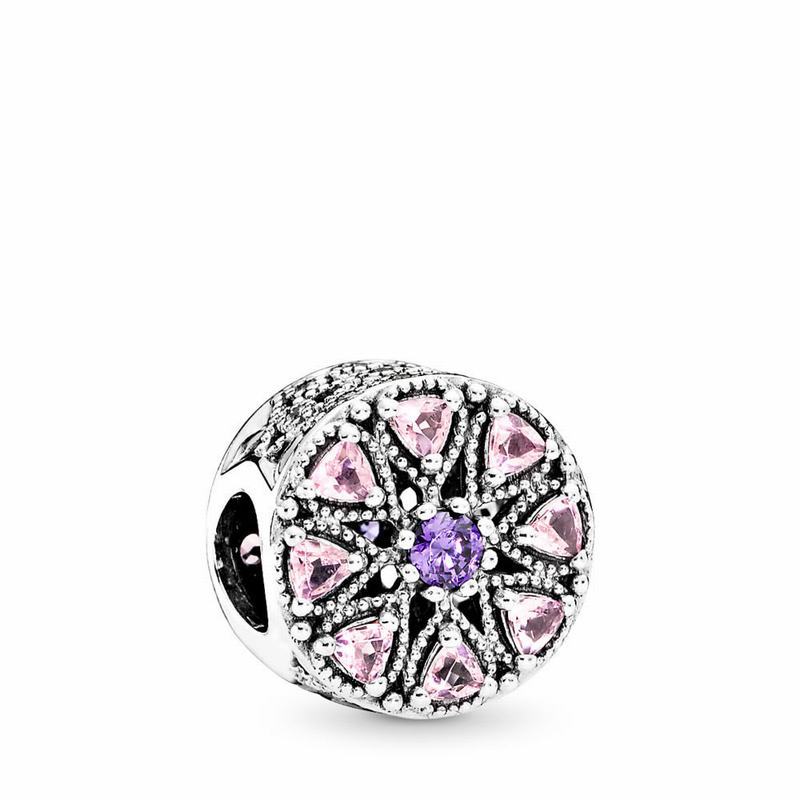 Talismane Pandora Shimmering Medallion Argint/Roz (1LHx3wmO)